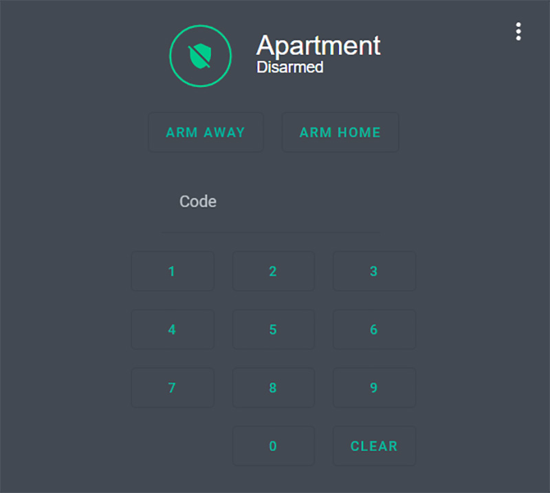 Alarmo Home Assistant Card