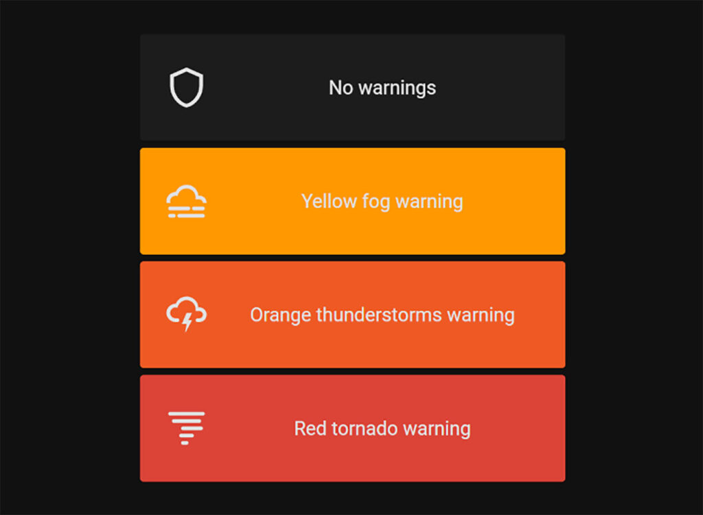 meteoalarm-card home assistant repot screenshot