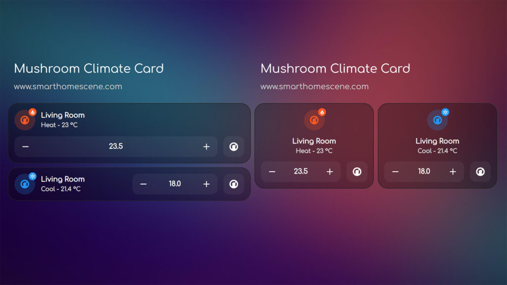 Custom Mushroom Climate Card for Home Assistant custom:mushroom-climate-card