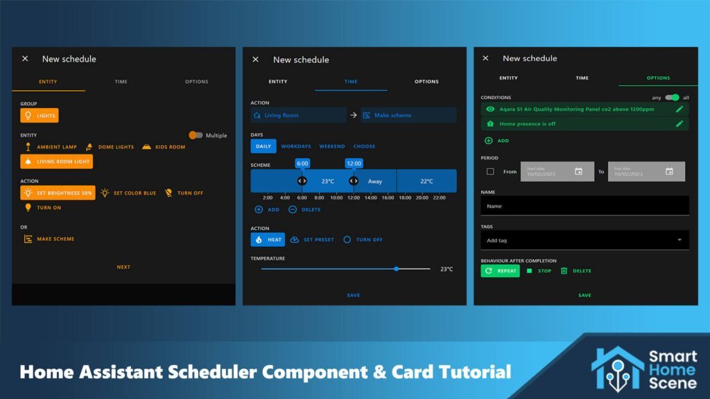 Schedules in Home Assistant with the custom Scheduler Component & Card Combo SmartHomeScene