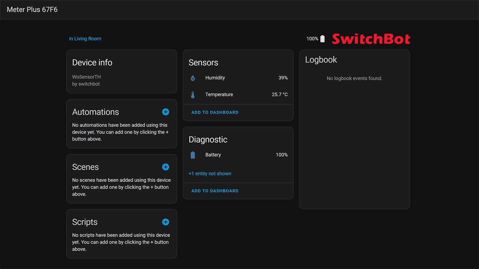 SwitchBot Meter Plus Home Assistant Official Integration