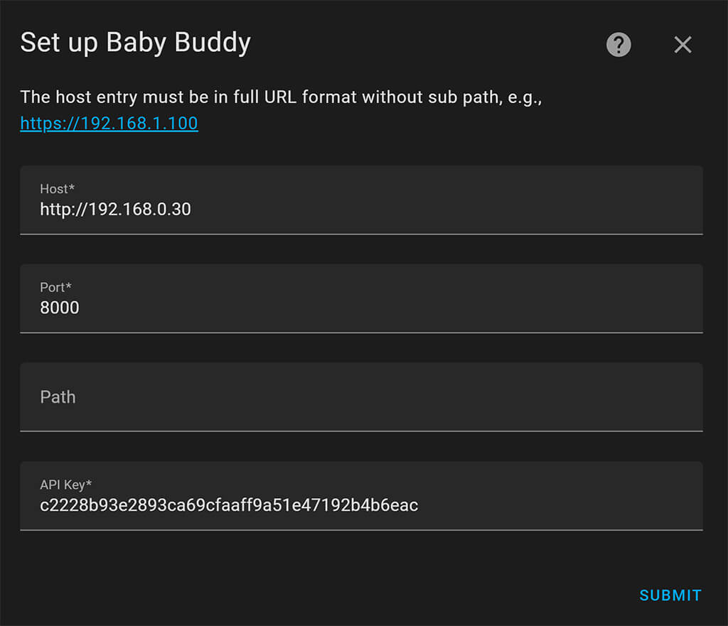 Baby Buddy Home Assistant Adding Integration