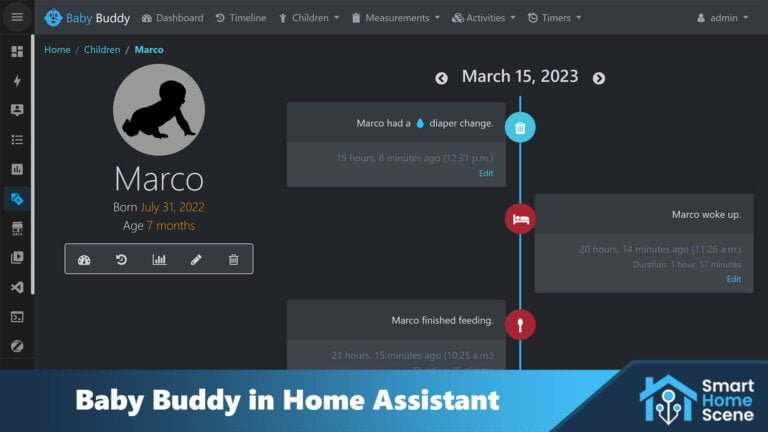 Baby Buddy Home Assistant SmartHomeScene