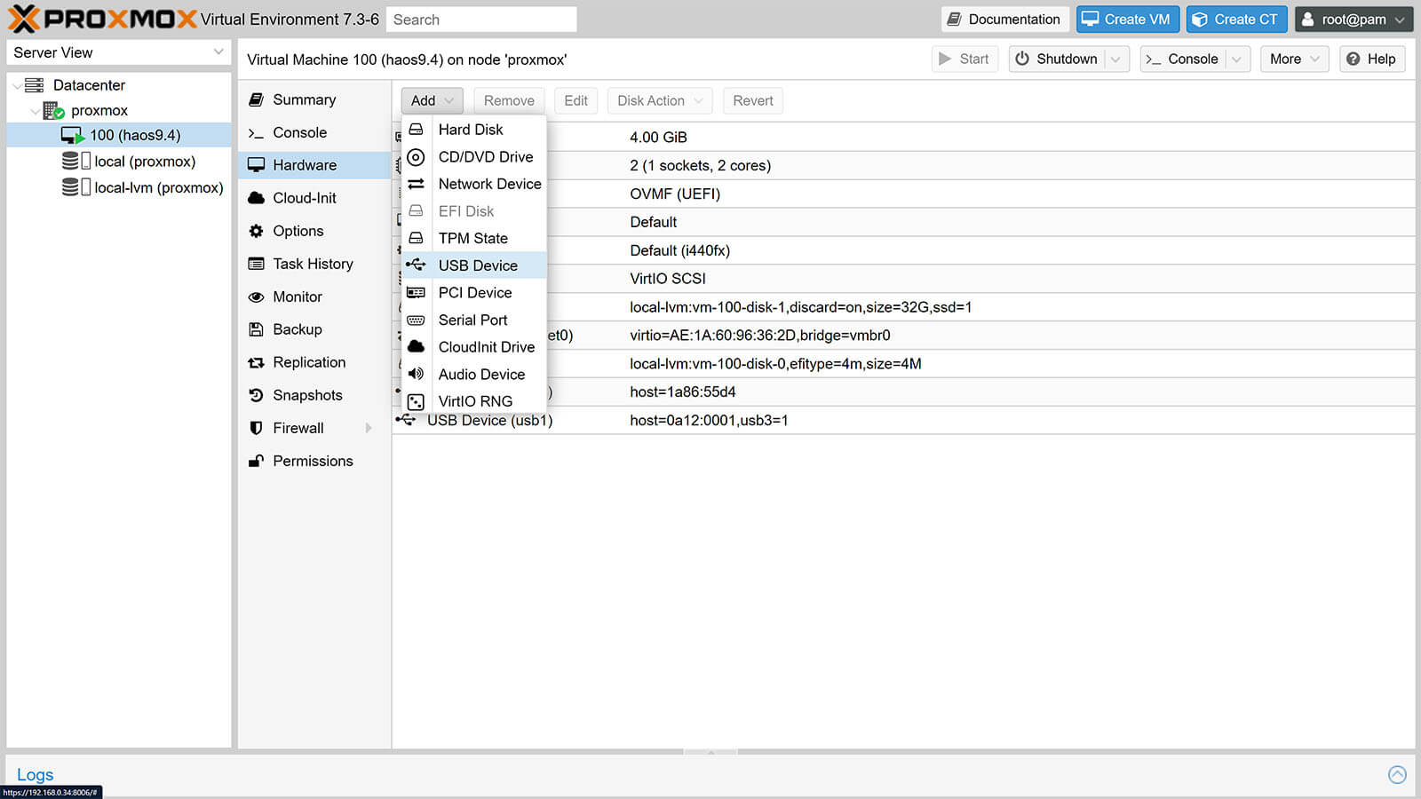 Proxmox Home Assistant USB Passthrough Zigbee Z-Wave Dongle