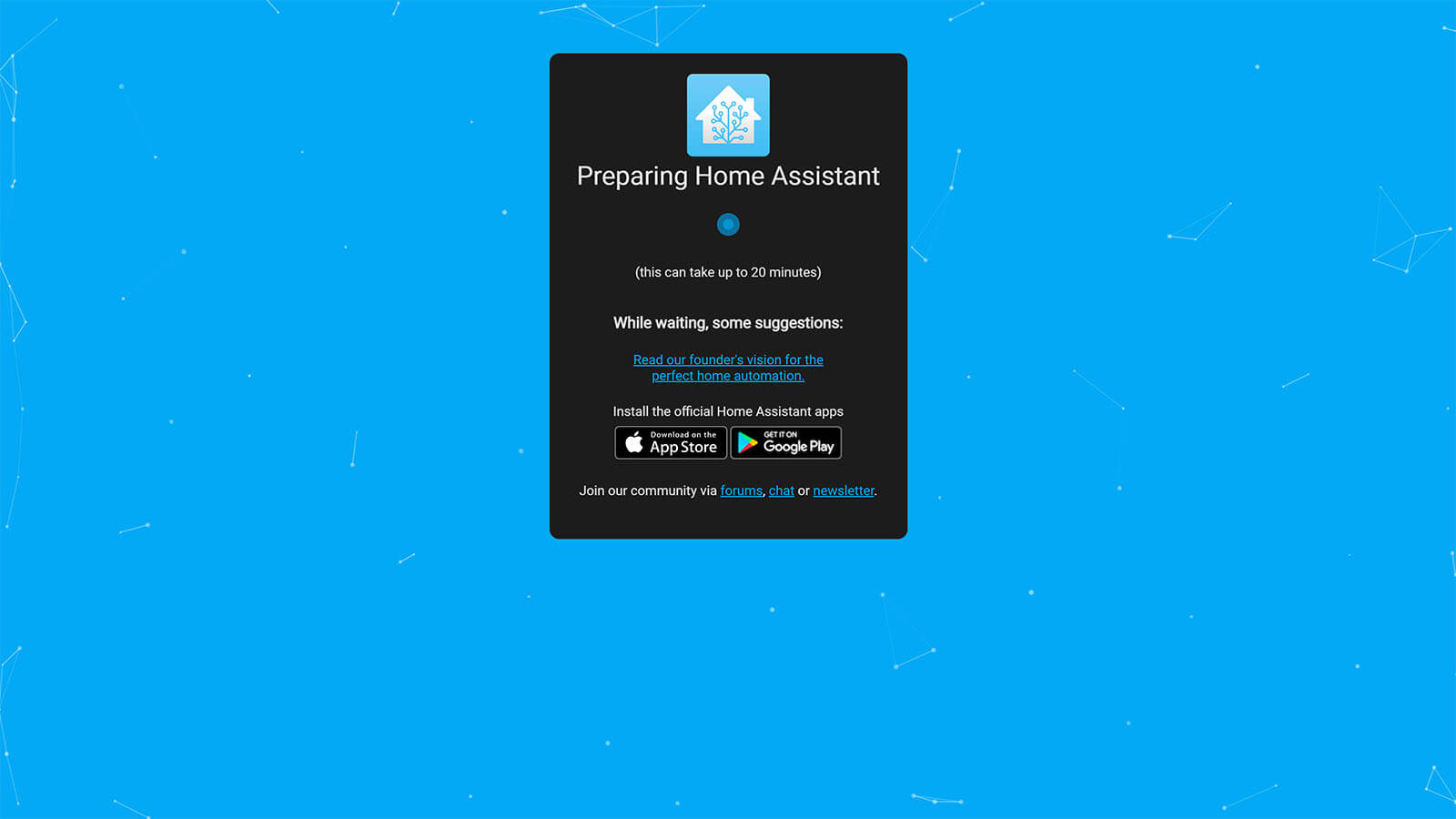 Proxmox Home Assistant Install Welcome Screen
