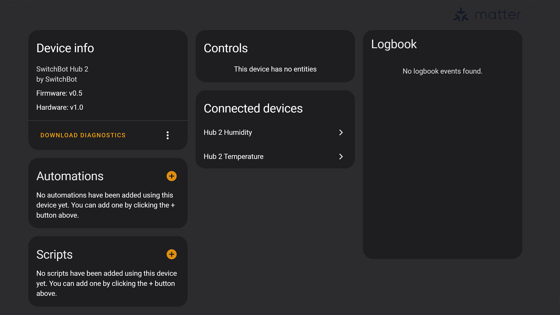 SwitchBot Matter Hub 2 Home Assistant Integration