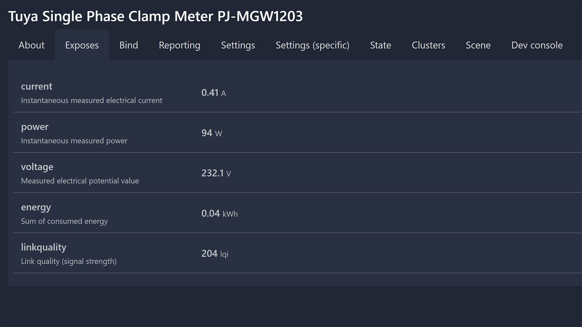 Tuya Zigbee Single CT Clamp Benchmark Z2M