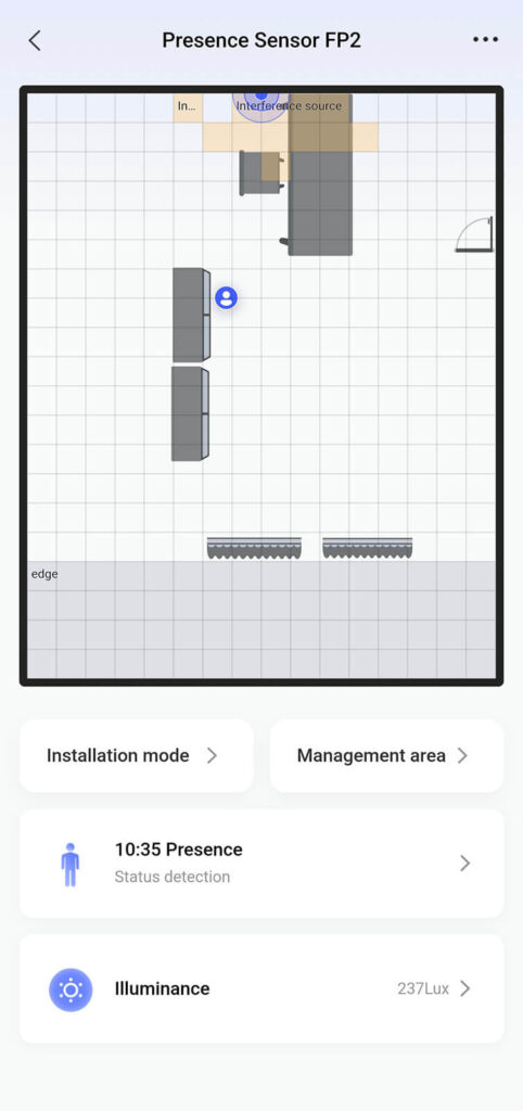 Aqara FP2 In Home App Setting Detected Presence