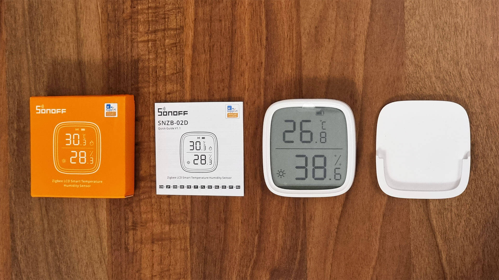 Sonoff SNZB-02D Temperature and Humidity Sensor Package Contents