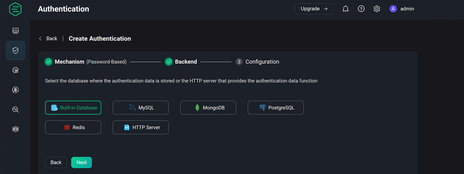 EMQX MQTT Home Assistant Choose Database Connection