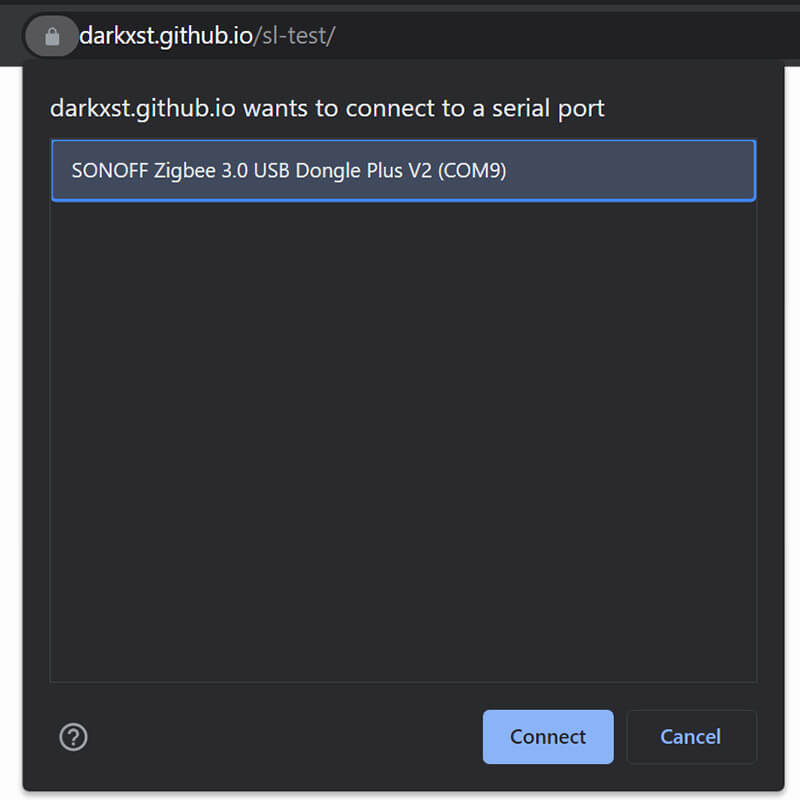 Enabling Thread and Matter Support on the Sonoff ZBDongle-E: Selecting Port