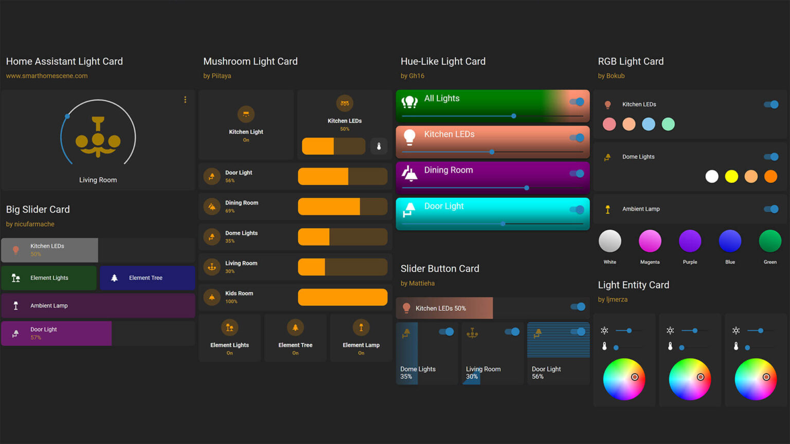 Home Assistant Light Cards Collection SmartHomeScene