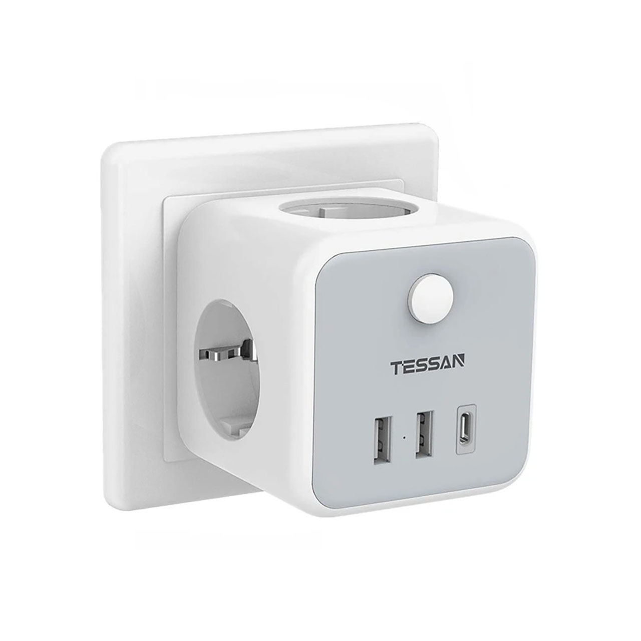 Tessan EU Wall CUBE Extender with USB C