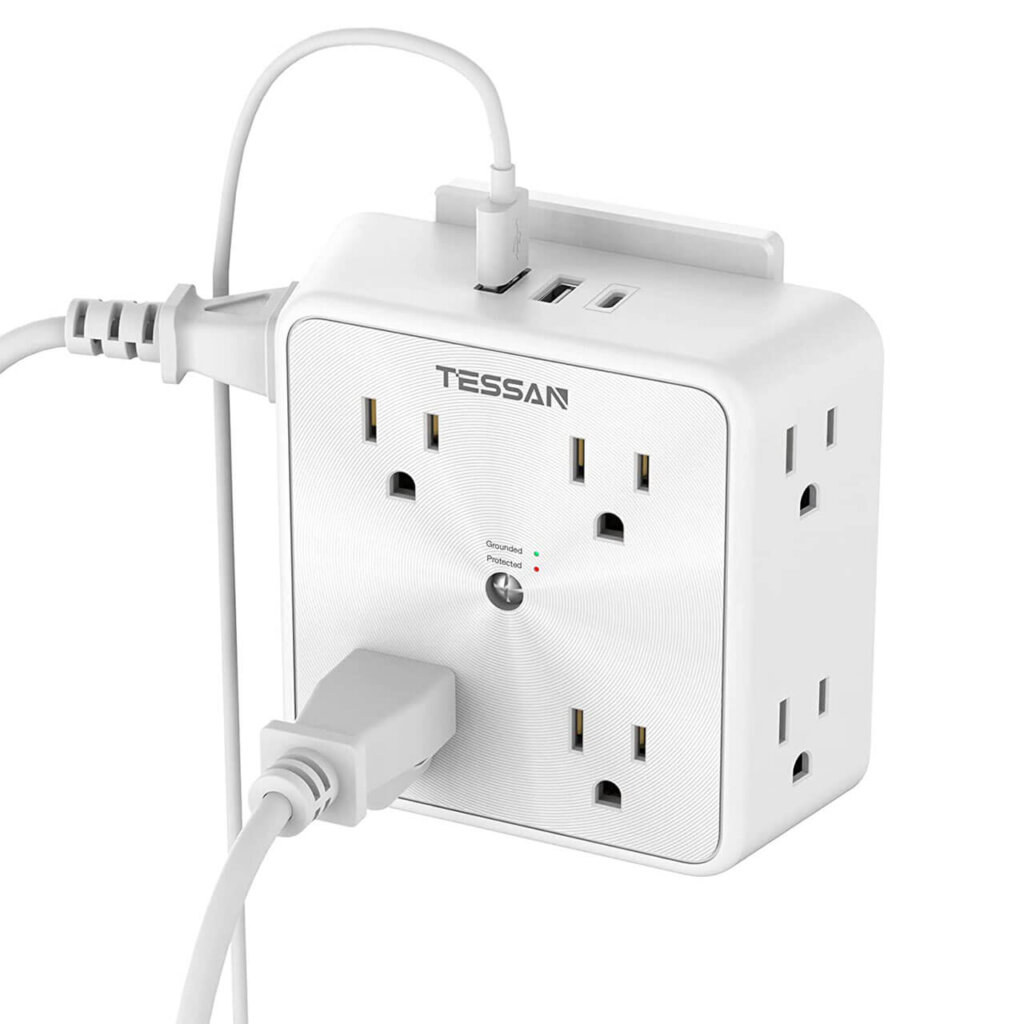 Tessan Wall Outlet Extenders with USBC Ports SmartHomeScene