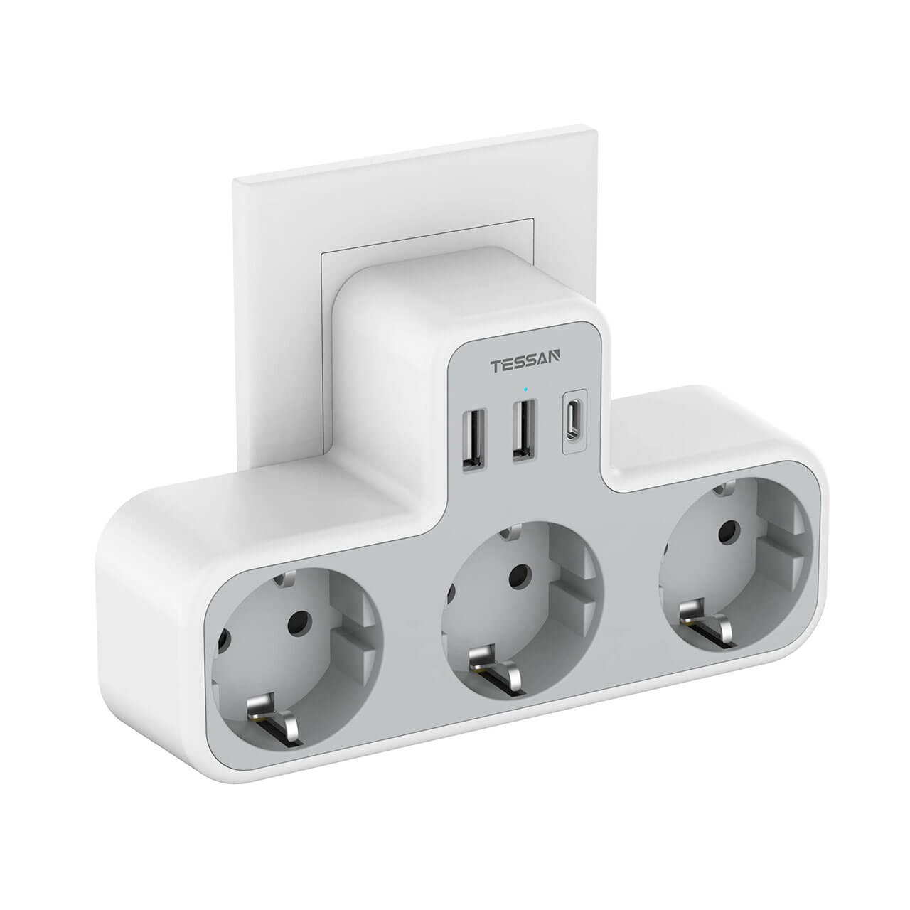 Tessan Wall Socket Extender with USB C