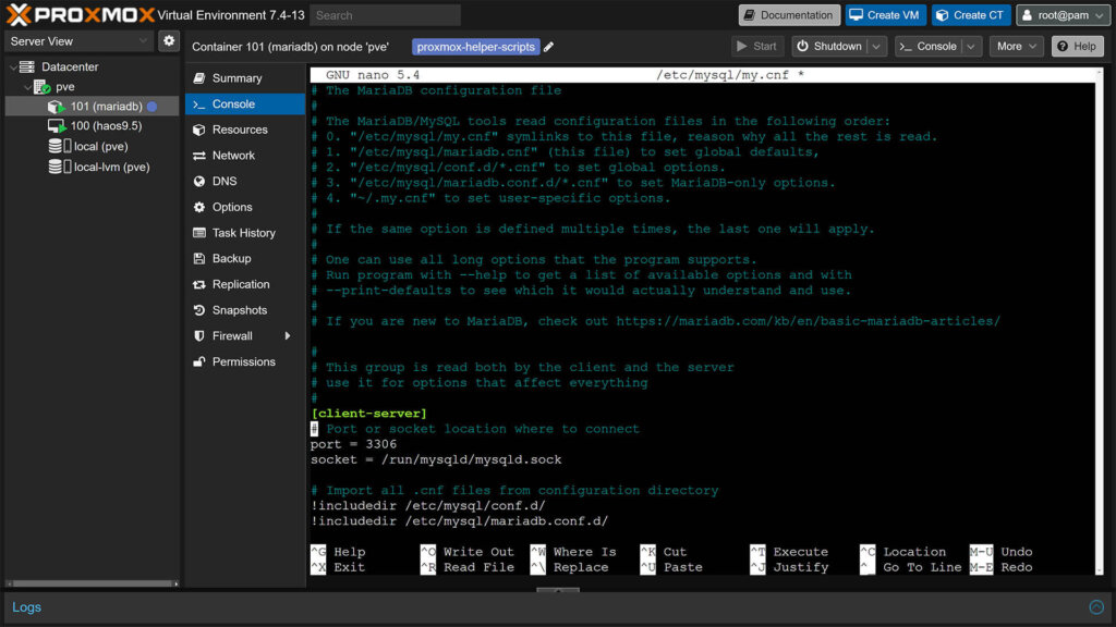 Allow Remote Connection to MariaDB LXC on Proxmox Enable Listening Port