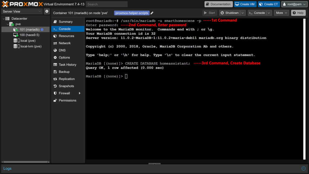 Crate Database in MariaDB LXC Container on Proxmox