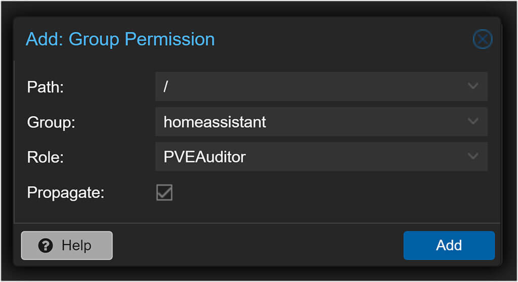 Monitor Proxmox from Home Assistant Adding PVEAuditor Role