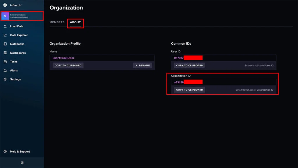 Configuring InfluxDB on Proxmox for Home Assistant Organization ID
