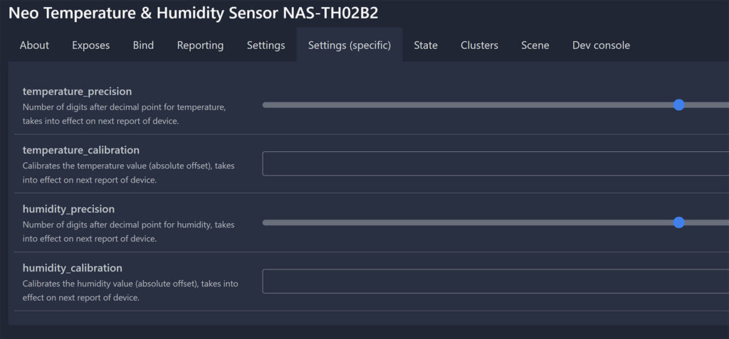 Neo NAS-TH02B2 Zigbee Climate Sensor Zigbee2MQTT Calibration and Precision