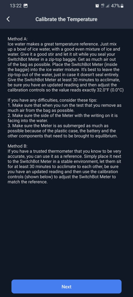 SwitchBot Outdoor Meter Thermo-Hygrometer App Temperature Calibration