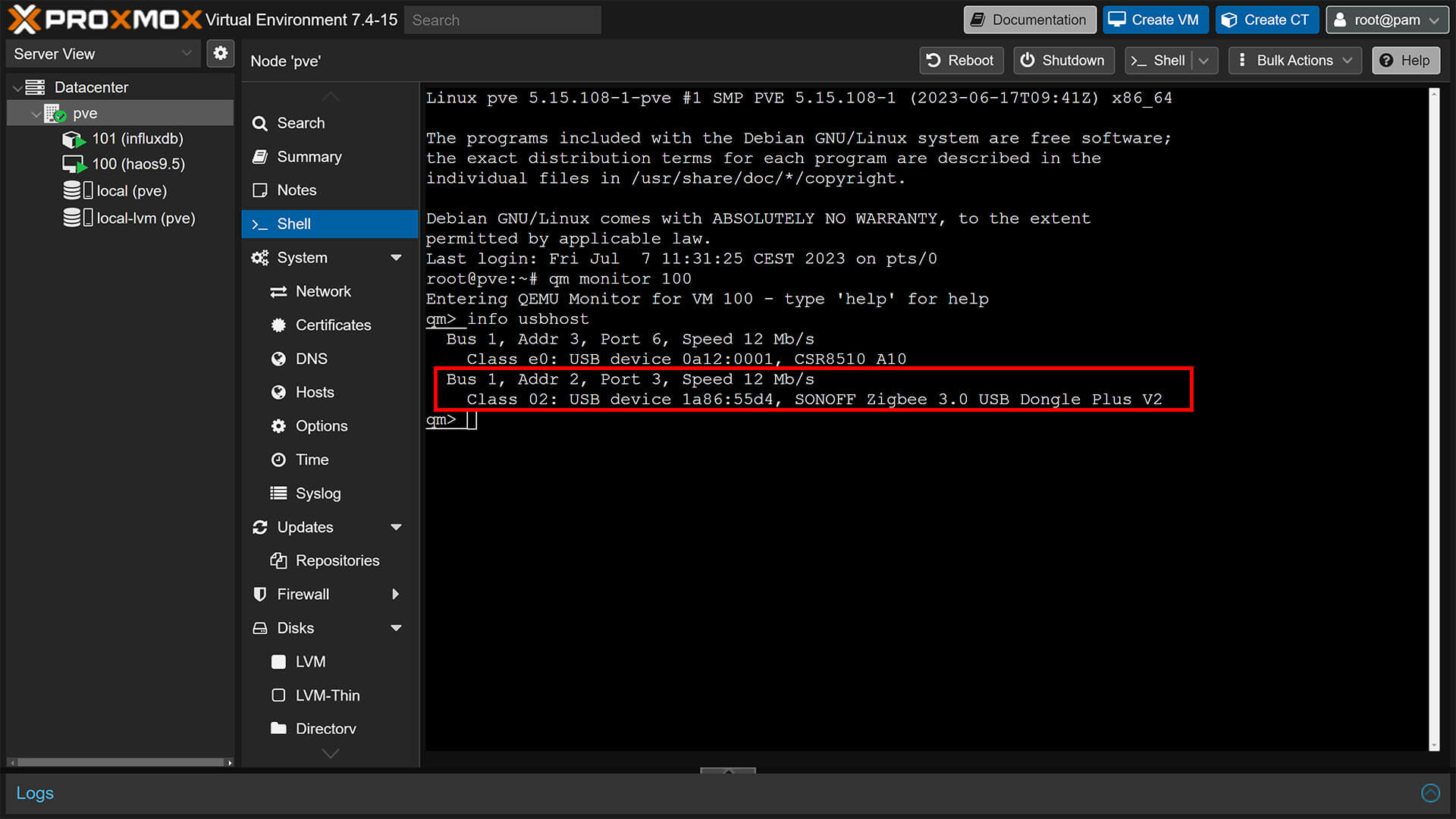 Proxmox USB Passthrough to Home Assistant VM SmartHomeScene