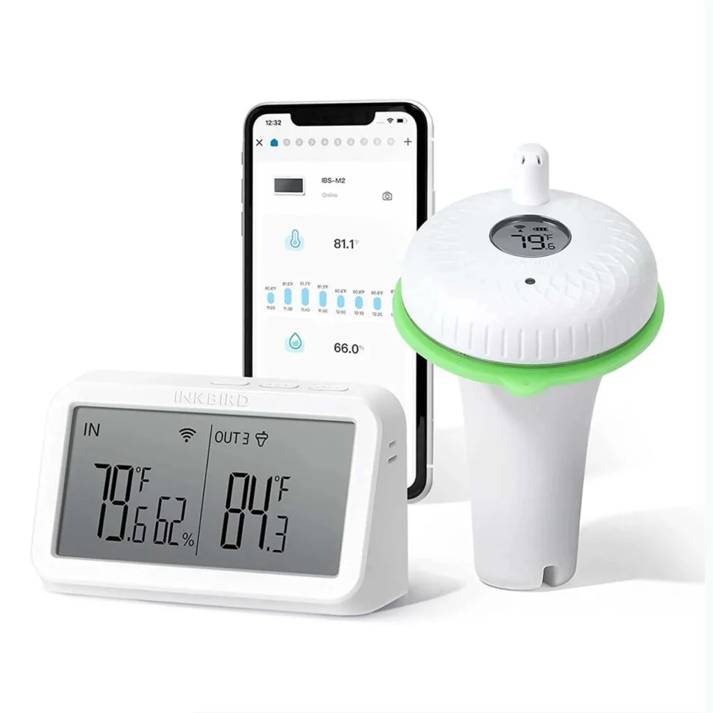 INKBIRD WiFi Digital Indoor Monitor Set, Bluetooth Temperature and Humidity  Monitor with 3 Sensors, White, Large LCD Multi-Channel Display for Home