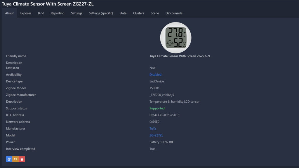 Tuya Climate Sensor with Emoji Comfort Indicator ZG-227ZL Zigbee2MQTT