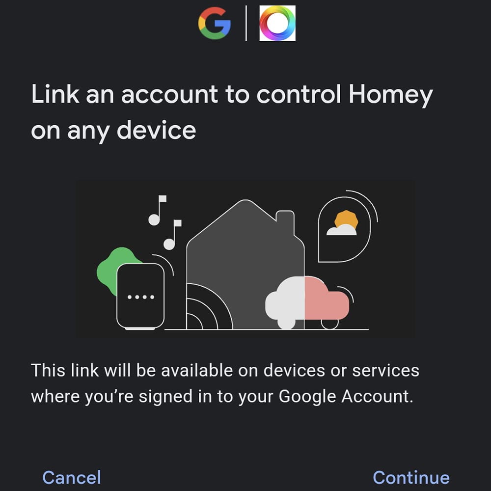Homey Pro in Google Home
