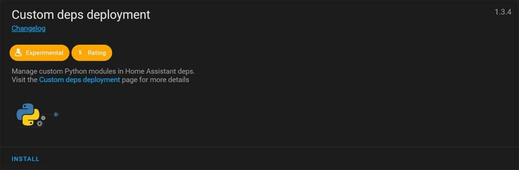 Custom Deps Deployment add-on in Home Assistant