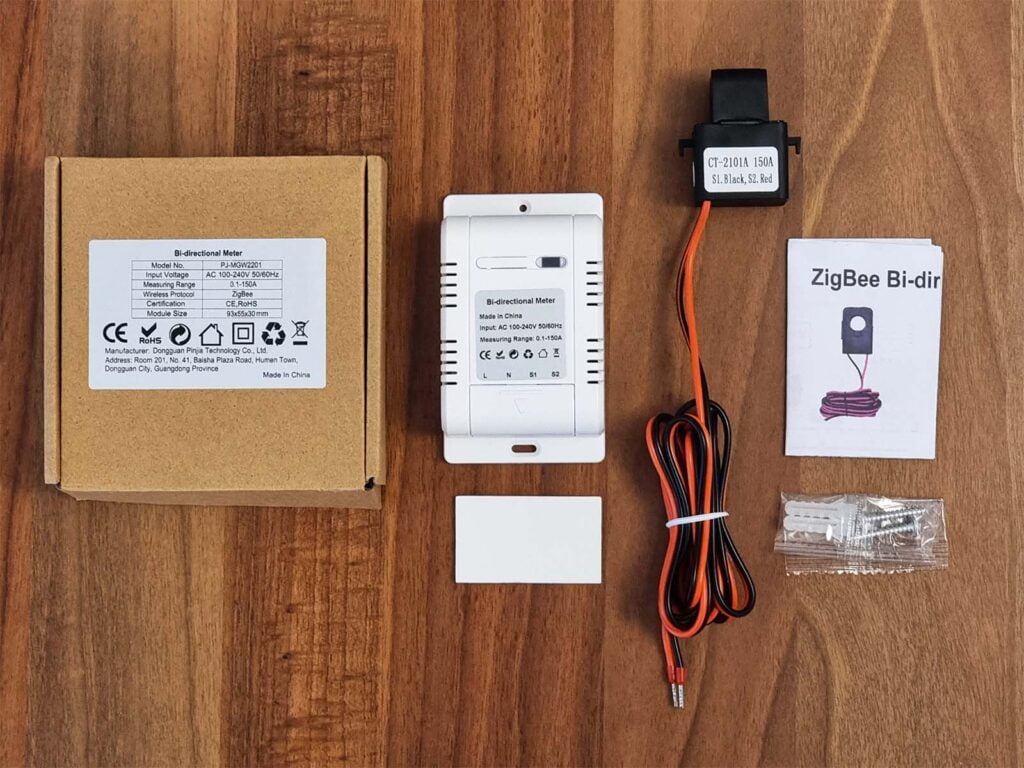 Tuya Zigbee Bidirectional Energy Meter 150A PJ-MGW2201 Package Contents