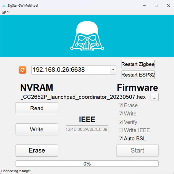 ZigStar UZG-01 Coordinator Web Dashboard Flashing CC2652P - Step1