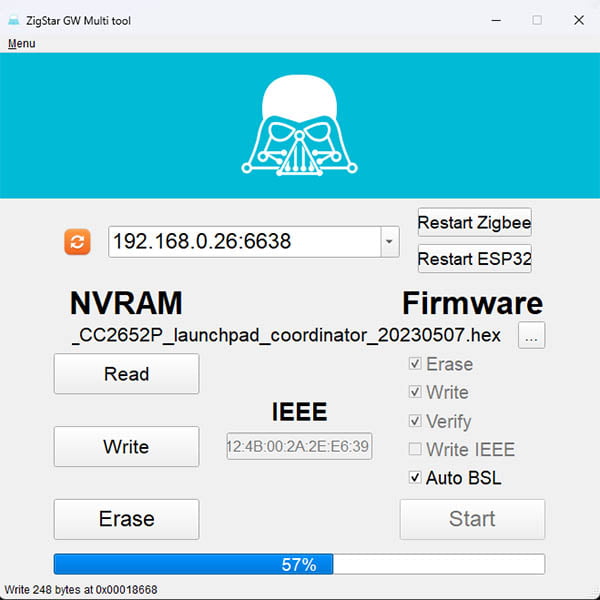 ZigStar UZG-01 Coordinator Web Dashboard Flashing CC2652P - Step3