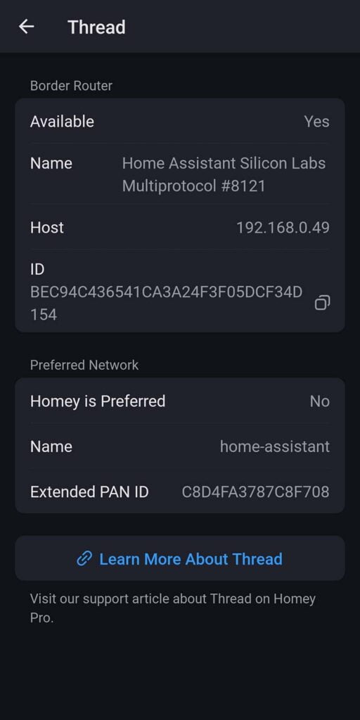 Homey Pro Receives Thread Support: Home Assistant Border Router