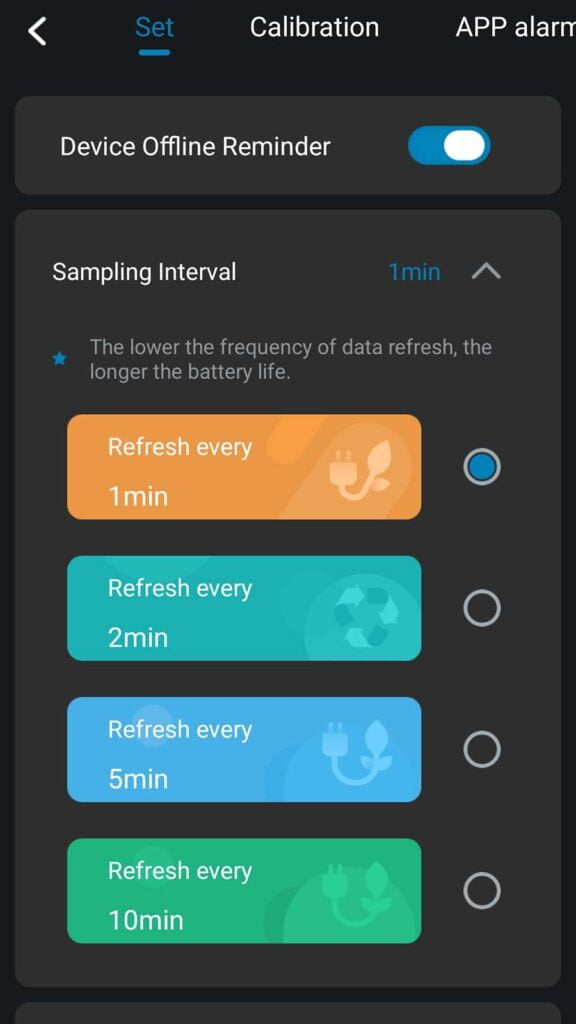 Inkbird Air Quality IAM-T1 Change Reporting Interval