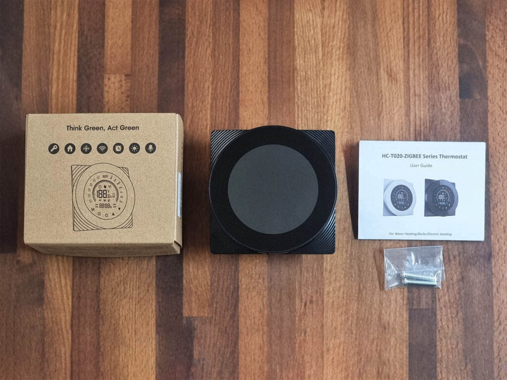 Tuya Zigbee Round Thermostat model HT-T010 Package Contents