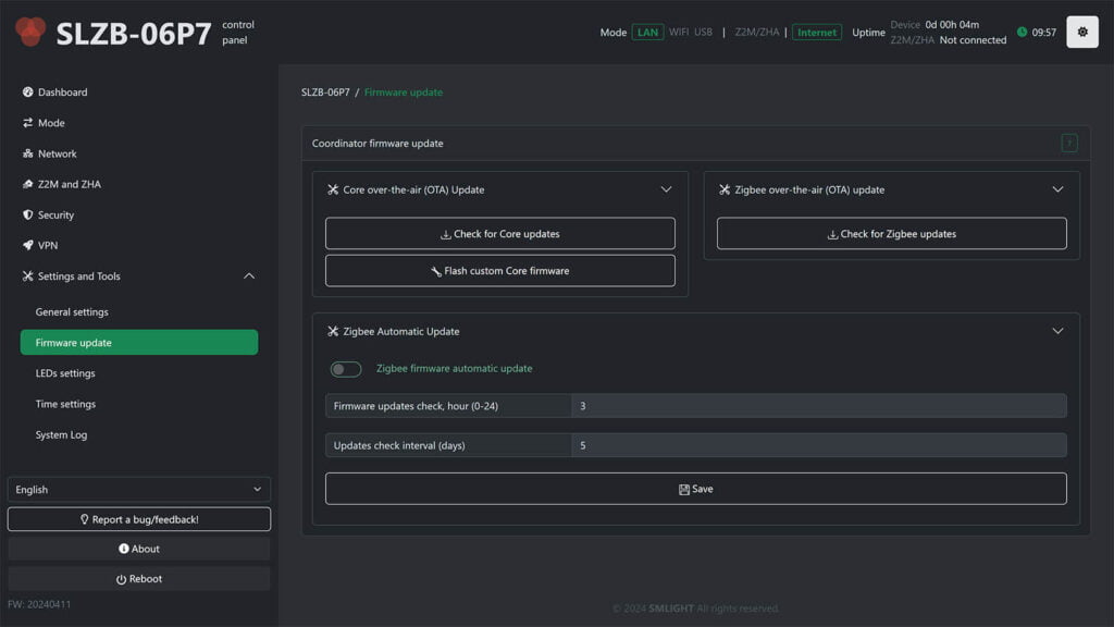 SMLight SLZB-06 Zigbee/Thread Coordinators Review: Firmware Update