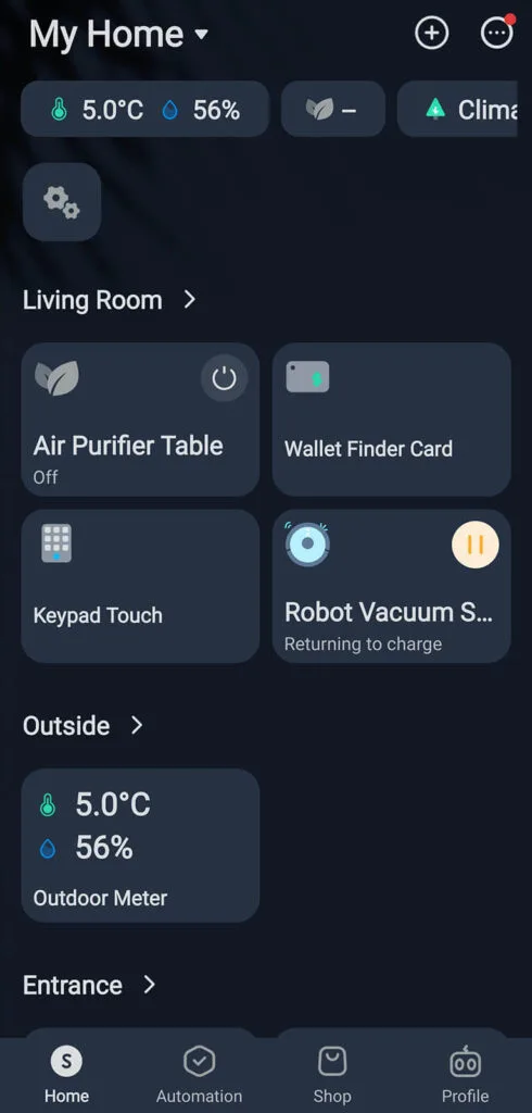 Adding the SwitchBot Air Purifier Table to SwitchBot App Step4