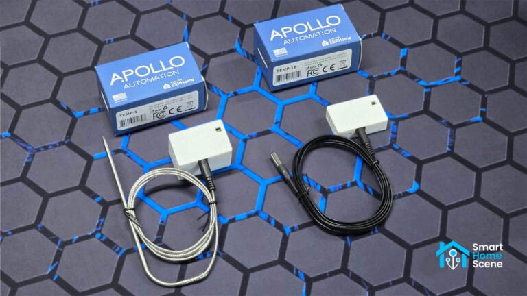 Apollo TEMP-1 Temperature Sensors with Probes on table SmartHomeScene Featured Image