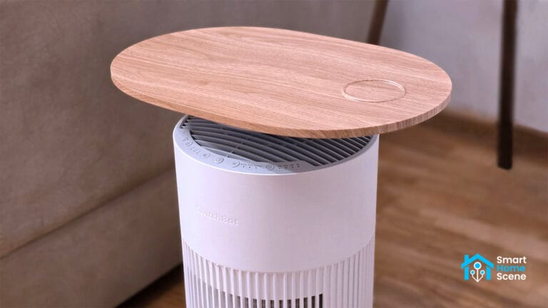 SwitchBot Air Purifier Table Installed in Corner SmartHomeScene Featured