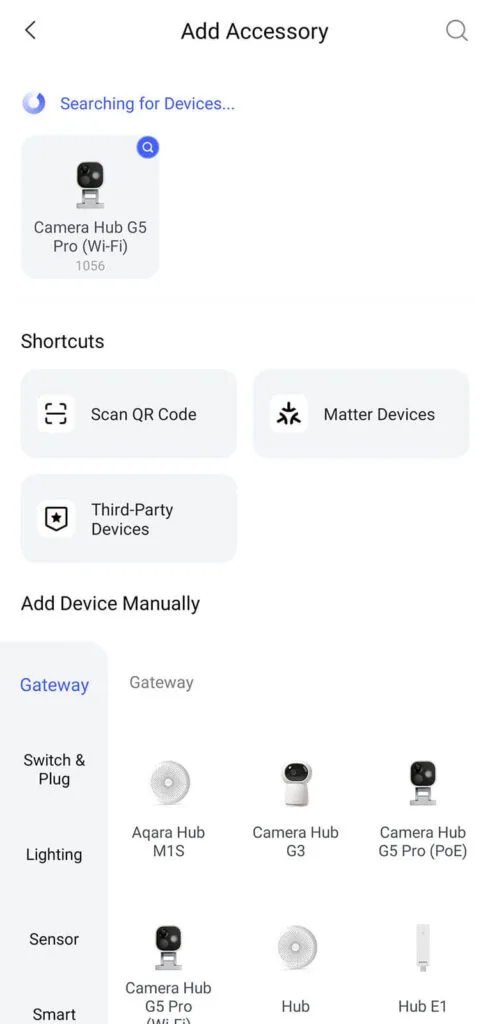 Aqara G5 Pro Camera added to Aqara app step 1