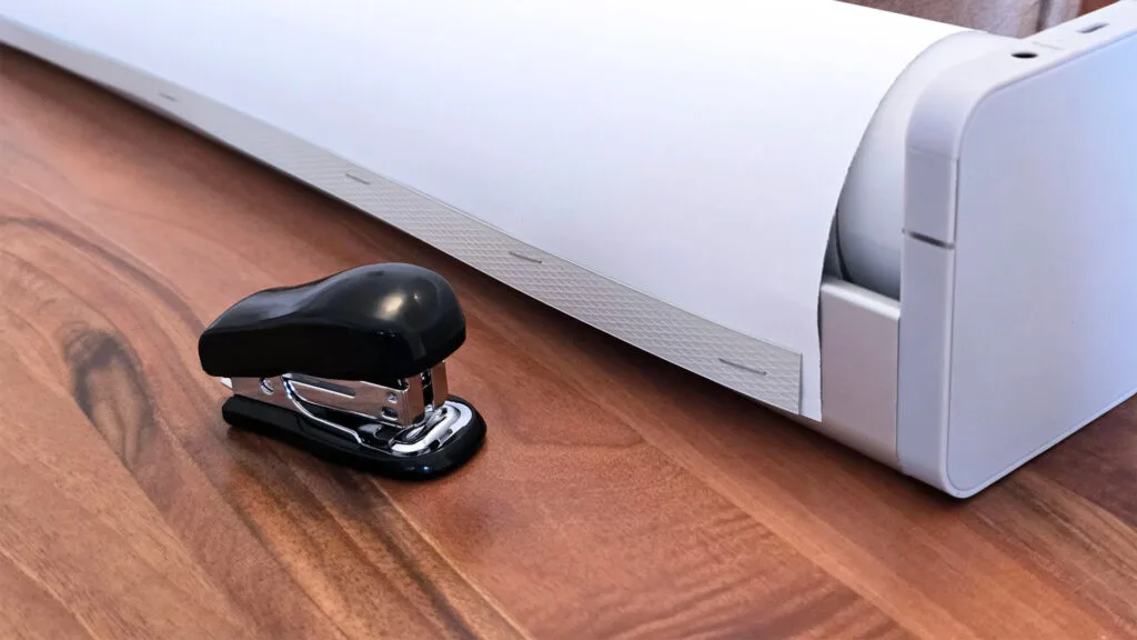 SwitchBot Roller Shades Review by SmartHomeScene: Stapling the strip