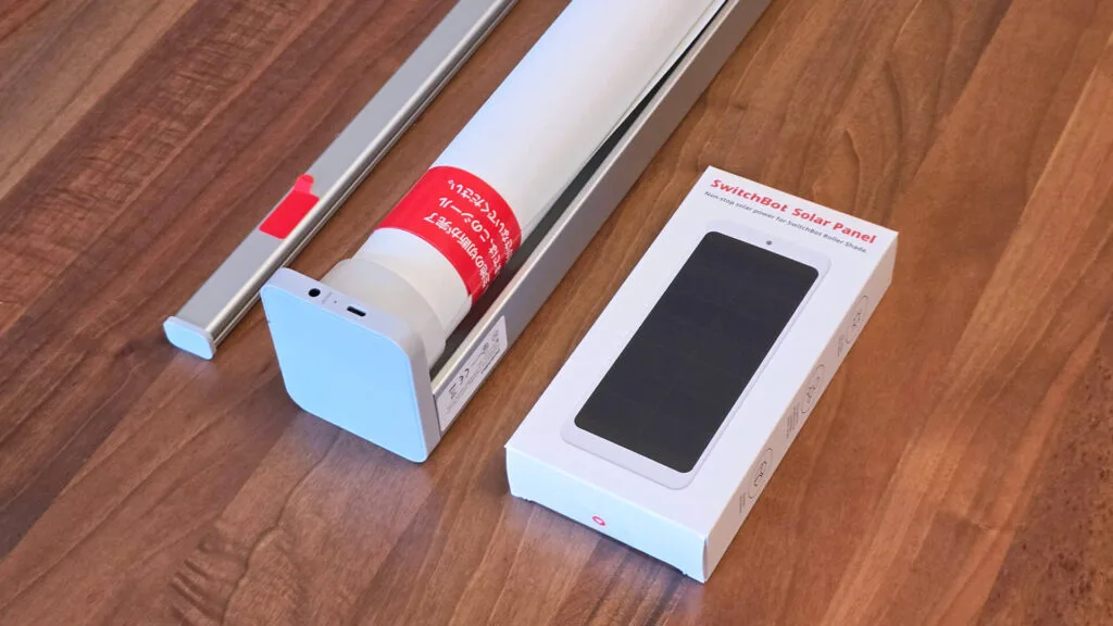 SwitchBot Roller Shades Review by SmartHomeScene: Shade with solar panel