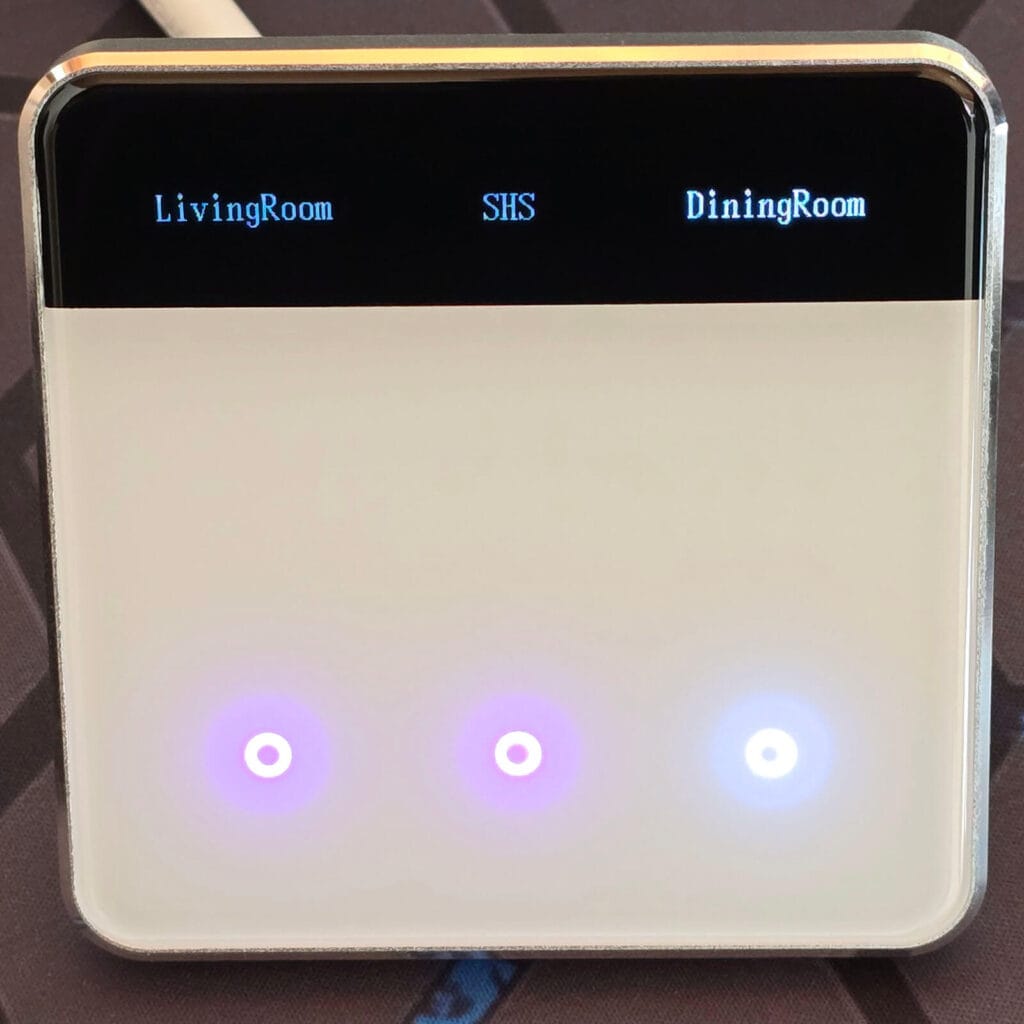 Zemismart ZMS-206 Zigbee Screen Switch Review by SmartHomeScene: Indicator Magenta