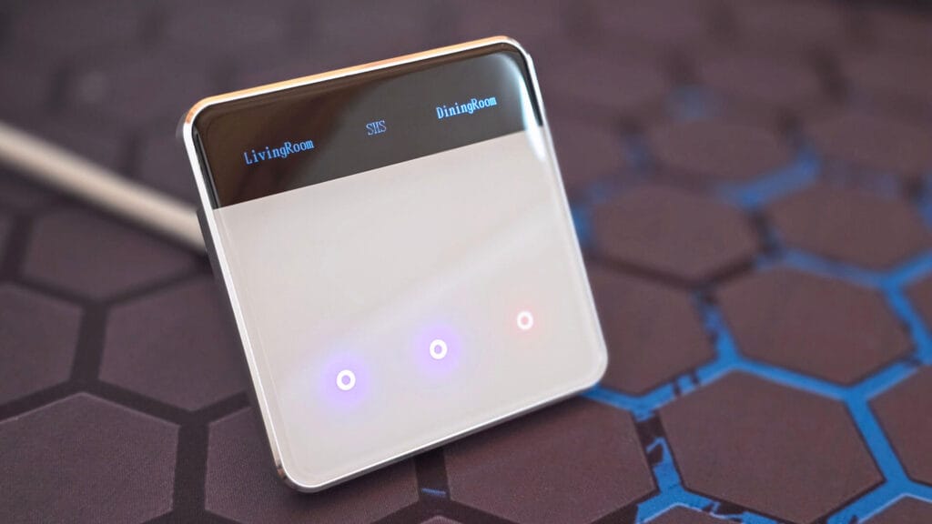 Zemismart ZMS-206 Zigbee Screen Switch Review by SmartHomeScene: On Table