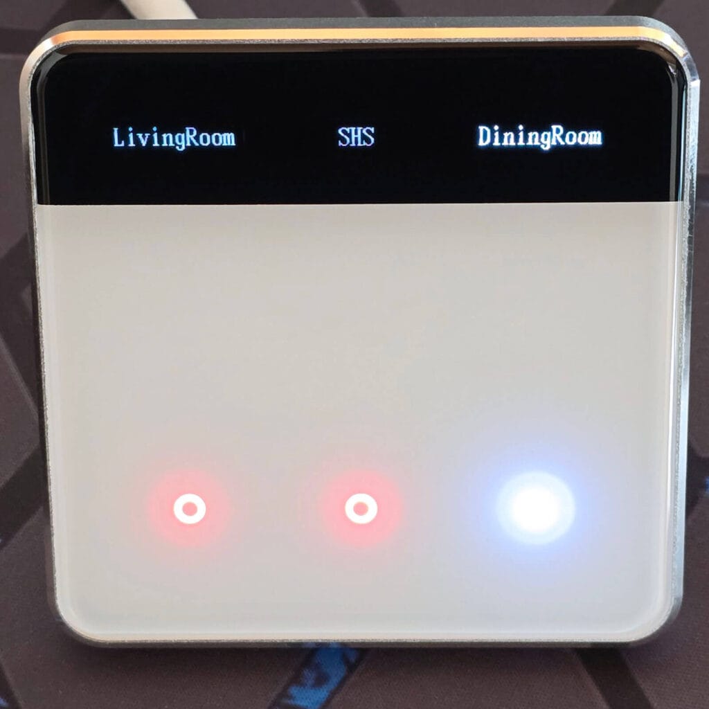 Zemismart ZMS-206 Zigbee Screen Switch Review by SmartHomeScene: Indicator Red
