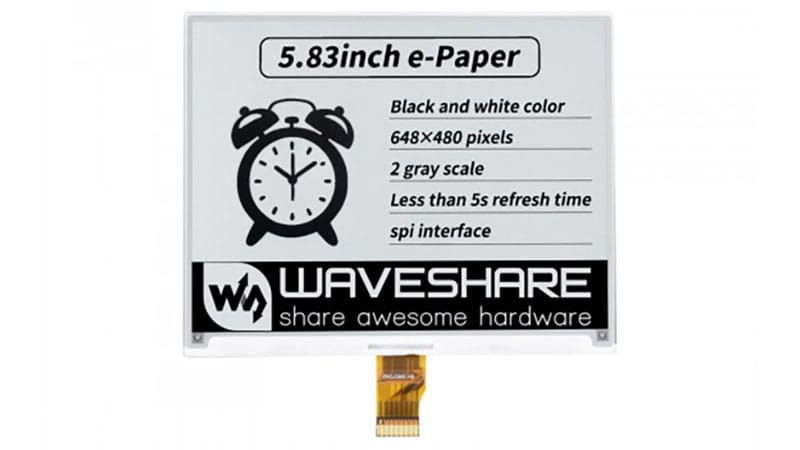 Waveshare 5.83 E-Paper 14410 ESPHome Compatibility SmartHomeScene