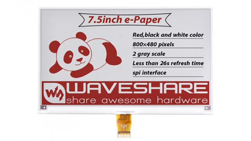 Waveshare 7.50 E-Paper B 13380 ESPHome Compatibility SmartHomeScene