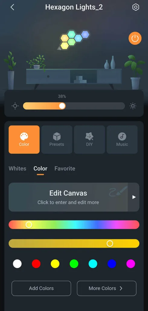 Linkind EP6 Smart Hexagon Panels Review by SmartHomeScene: App Control Options 2