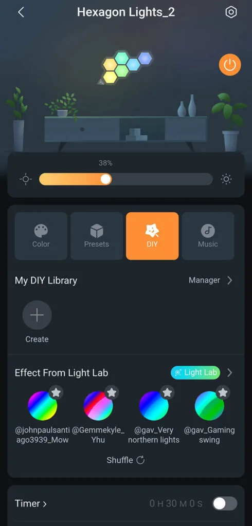 Linkind EP6 Smart Hexagon Panels Review by SmartHomeScene: App Control Options 5
